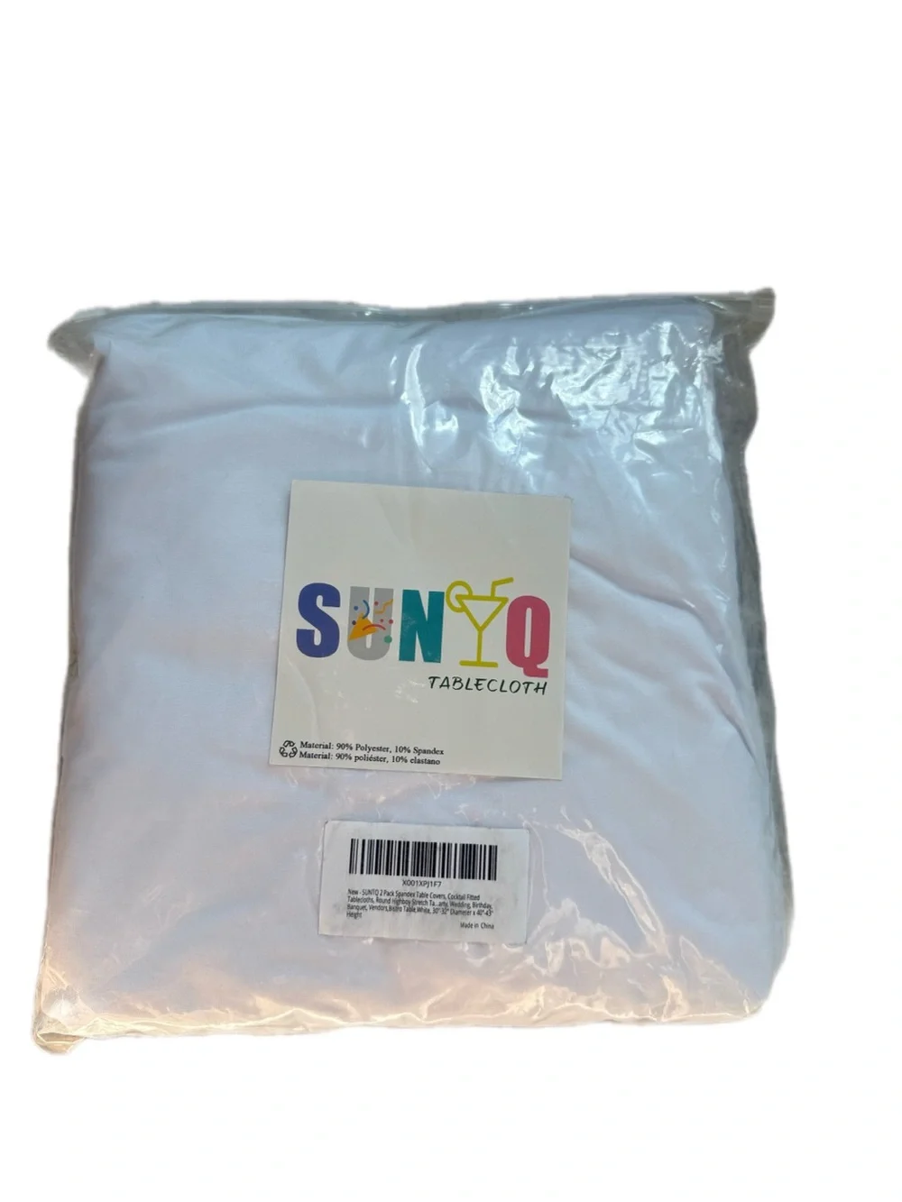 2-Pack White Spandex Cocktail Table Covers – NEW